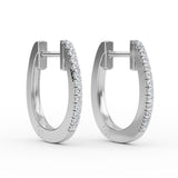 14K Gold 9MM Diamond Hoop Earrings
