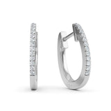14K Gold 9MM Diamond Hoop Earrings