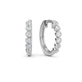 14K Gold Diamond Hoop Earrings