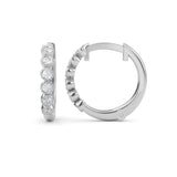 14K Gold Diamond Hoop Earrings