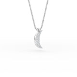14K Gold Crescent Moon Diamond Necklace