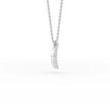 14K Gold Crescent Moon Diamond Necklace