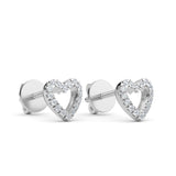 14K Gold Heart Earrings with Diamond