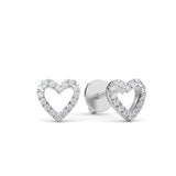 14K Gold Heart Earrings with Diamond
