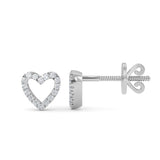 14K Gold Heart Earrings with Diamond