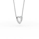 14K Gold Open Heart Diamond Necklace