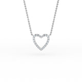14K Gold Open Heart Diamond Necklace