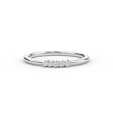 14K Gold 5 Stone Diamond Wedding Band