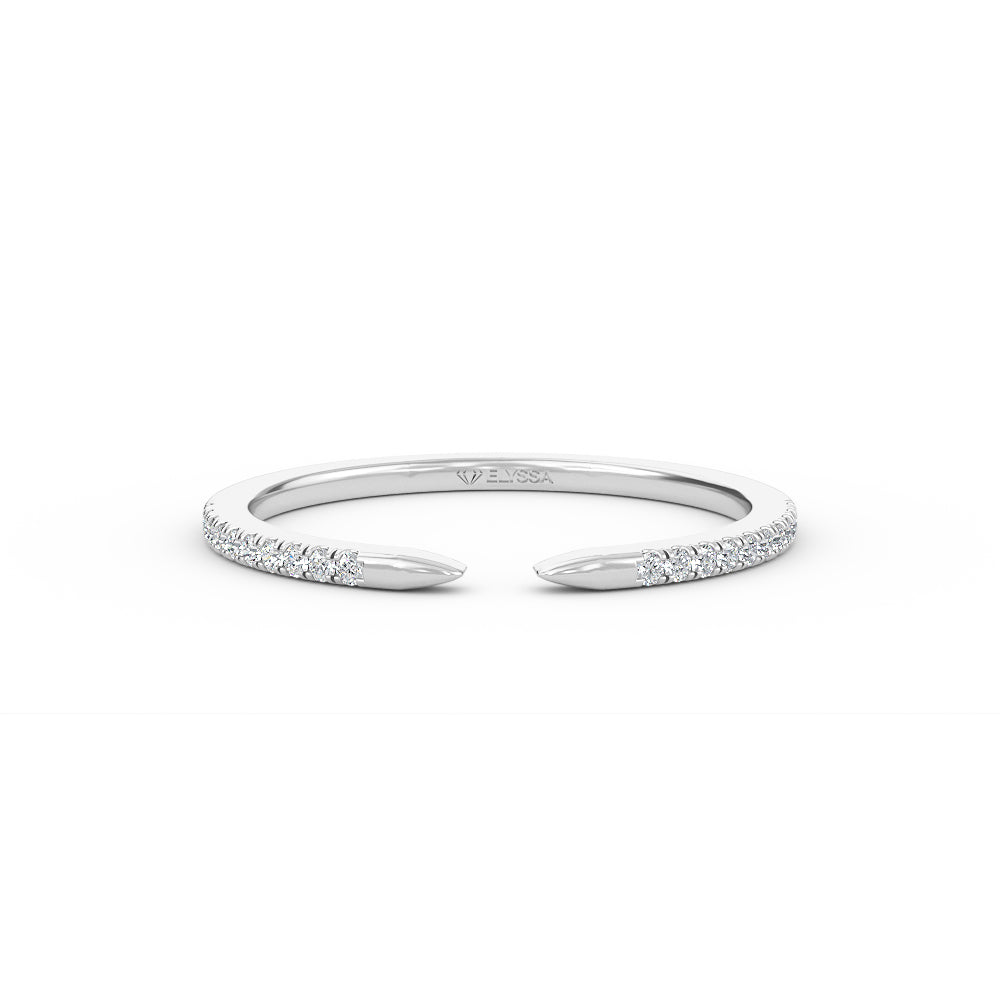 14K Gold Diamond Cuff Gold Ring