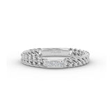 14K Gold Chain Ring with Pave Setting Diamond