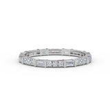 14k Gold Baguette and Round Diamond Eternity Ring