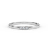 14K Gold 1.6MM 3 Stone Diamond Wedding Band