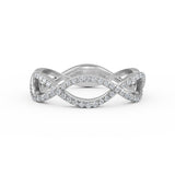 14K Gold Diamond Wedding Ring, Gold Infinity Wedding Ring