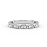 14K Gold Art Deco Round Diamond Wedding Band