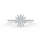 14K Gold Floral Diamond Ring