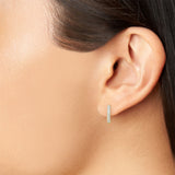 14K Gold Three Row Diamond Huggie Earrings
