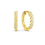 14K Gold Diamond Hoop Earrings