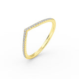 14K Gold Diamond Chevron Ring