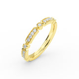 14K Solid Gold 2.4MM Miligrain Diamond Wedding Band