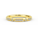14K Solid Gold 2.4MM Miligrain Diamond Wedding Band