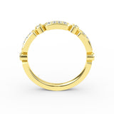 14K Solid Gold 2.4MM Miligrain Diamond Wedding Band