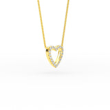 14K Gold Open Heart Diamond Necklace