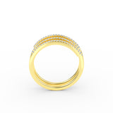 14K Solid Gold Diamond Wrap Ring