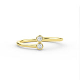 14K Gold Dual Diamond Gold Ring