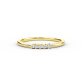 14K Gold 5 Stone Diamond Wedding Band