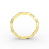 14K Gold Diamond Twist Wedding Ring