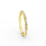 14K Gold Diamond Twist Wedding Ring