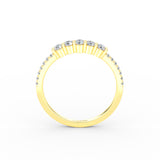 14K Gold 5 Stone Diamond Anniversary Ring