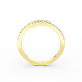 14K Gold Diamond Cross Over Gold  Ring