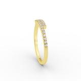 14K Gold Diamond Cross Over Gold  Ring