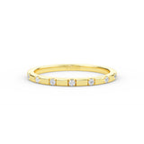 14K Gold Half Eternity Alternating Diamond Band