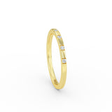 14K Gold Half Eternity Alternating Diamond Band