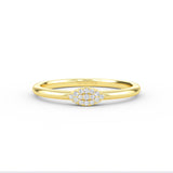 14K Gold Diamond Eye Ring