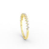 14K Gold Diamond Zig Zag Half Eternity Ring