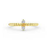 14K Gold Diamond Twisted Gold Band