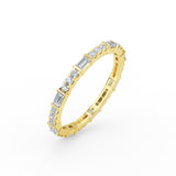 14k Gold Baguette and Round Diamond Eternity Ring