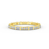14k Gold Baguette and Round Diamond Eternity Ring