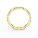 14k Gold Baguette and Round Diamond Eternity Ring