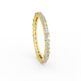 14k Gold Baguette and Round Diamond Eternity Ring
