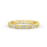 14K Gold Eternity Princess Cut and Round Cut Diamond Wedding Band