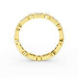 14K Gold Eternity Princess Cut and Round Cut Diamond Wedding Band