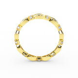 14K Solid Gold Miligran Diamond Wedding Band