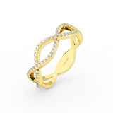 14K Gold Diamond Wedding Ring, Gold Infinity Wedding Ring