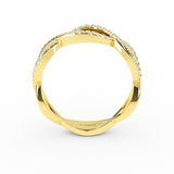 14K Gold Diamond Wedding Ring, Gold Infinity Wedding Ring