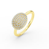 14K Gold Oval Round Design Wedding Band
