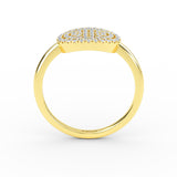 14K Gold Oval Round Design Wedding Band